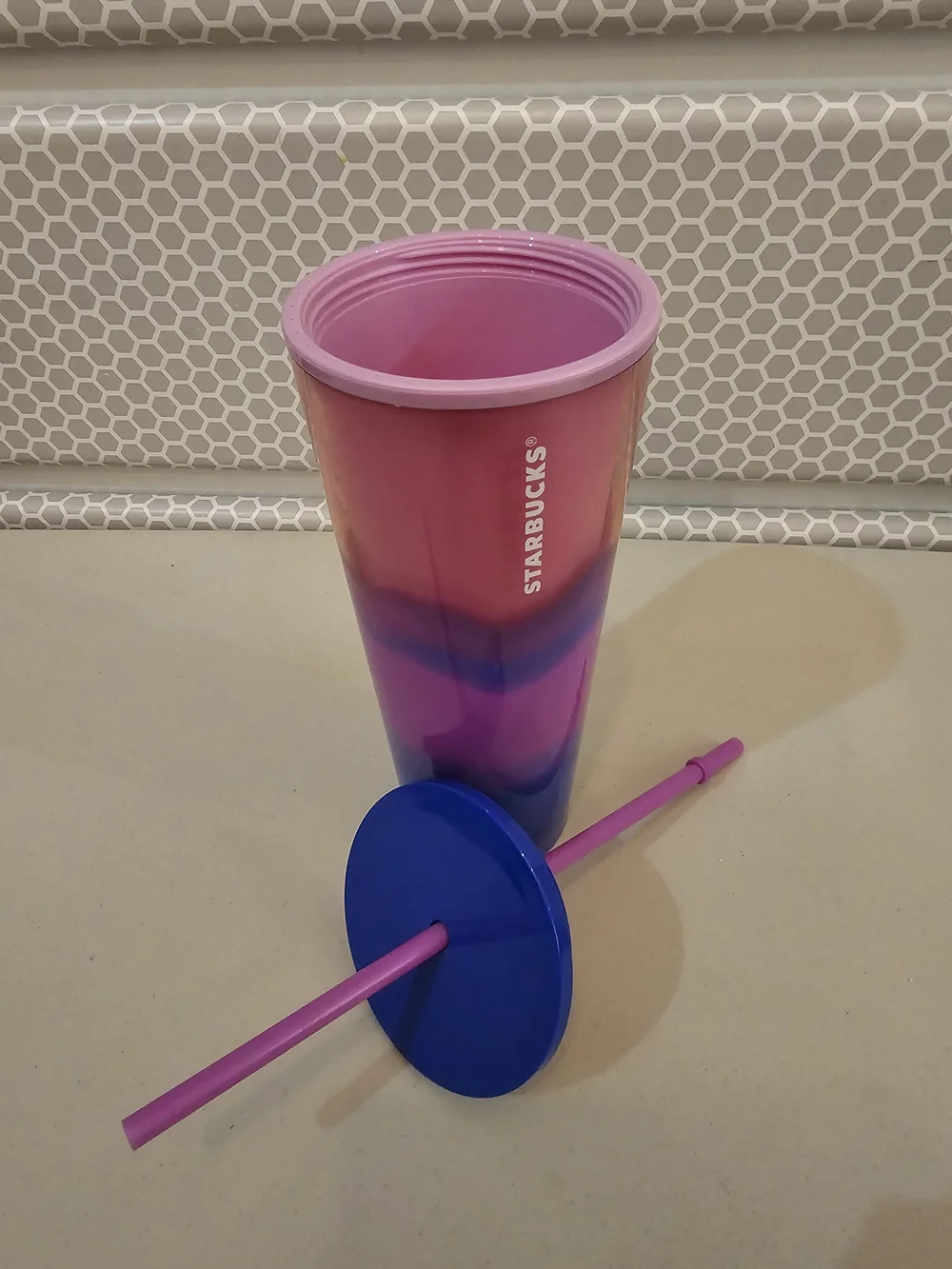 Starbucks Marble Tumbler with Straw - Picture 2 of 3